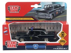 79654 [X600-H09082-R]Технопарк. Машина «ГАЗ ЧАЙКА» металл. инерц. 11,5 см (открыв. двери) черная