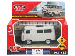 79655 [UAZ452-11-SR]Технопарк. Машина «УАЗ-452 «буханка» металл. инерц. 10,5 см (открыв. двери) серебристый