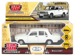 79660 [2107-12-WH]Технопарк. Машина «ВАЗ-2107» металл. инерц. 12 см (открыв. двери, багажник) белый