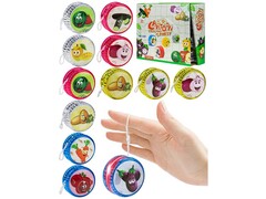 Йо-йо "Весёлые фрукты-овощи" 5,5 см (свет) 12шт/уп И-2143