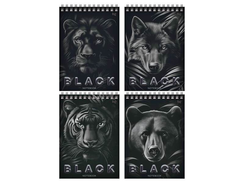 Блокнот А5 40 л BG "Just black" (гребень) Б5гр40 07048