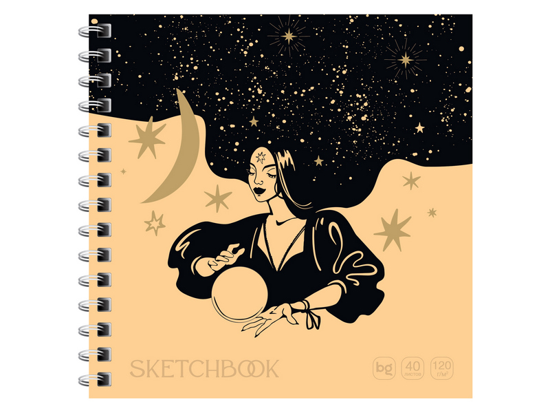 Купить оптом Скетчбук 170*170 мм 40 л BG "Divination" (гребень, мат. лам.) Скв40гр_58078 в Луганске