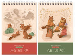 Скетчбук А6 60 л BG "Фантазеры" (гребень, глян. лам.) СА660гр_58071