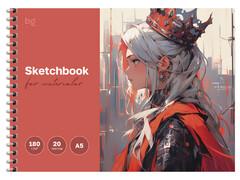 Скетчбук для акварели А5 20 л BG "Титул" (гребень, глян. лам.) СА520гр_61988