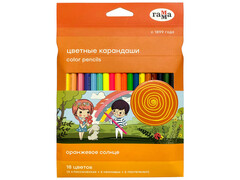 Карандаши цветные Гамма "Оранжевое солнце" 18 цветов (6 классич.+6 неон.+6 пастельн.) 260220211