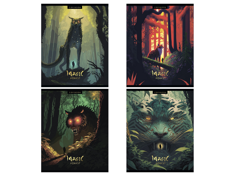 Тетрадь 60л КЛЕТКА BG "Магический лес" (мат. лам.)