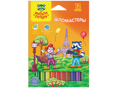 79837 [WP_10716]Фломастеры смываемые Мульти-Пульти "Енот во Франции" 12 цветов