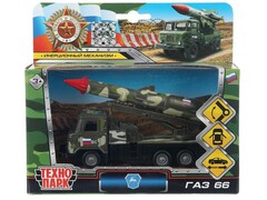 79844 [SB-16-78-2-WB]Технопарк. Машина «ГАЗ 66» с ракетой металл. инерц. 12 см (подвиж. дет.)