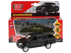 Технопарк. Машина «UAZ PICKUP» металл. инерц. 12 см (открыв. двери, багажник) матовый черный