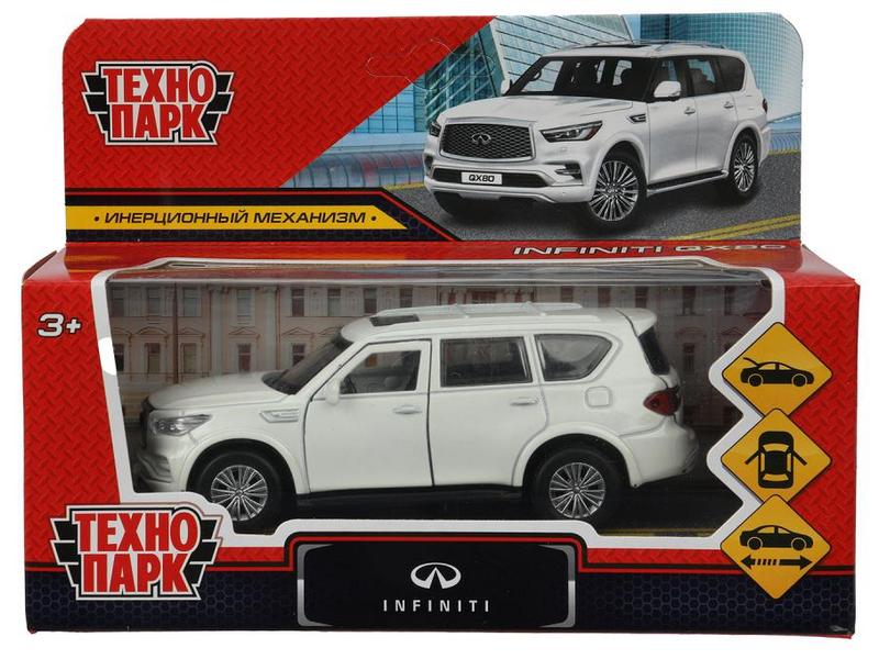 Технопарк. Машина «INFINITI QX80» металл. инерц. 12 см (открыв. двери, багажник) белый