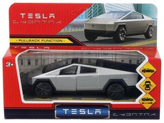 79851 [CYBERTRCK-12-GY]Технопарк. Машина «TESLA CYBERTRUCK» металл. инерц. 13,7см (открыв. двери) серебристый