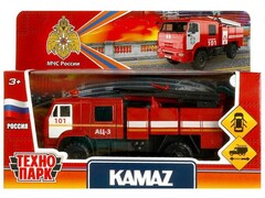 79852 [KAM43502-15MES-RD]Технопарк. Машина «КАМАЗ-43502» МЧС  металл. инерц. 15,5 см (открыв. двери, подвиж. дет.)