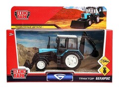 79854 [BELARUS-11-BU]Технопарк. Трактор "БЕЛАРУС" металл. 11 см (подвиж. детали) синий