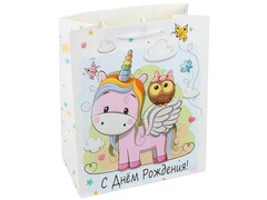 80330 [PMWK-114658-CH]Пакет подарочный «ПОЗДРАВЛЯЕМ!» 18*23*10 см (крафт) PMWK-114658-CH
