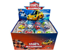 80399 [1002966]Машинка металл. инерц. 7*6 см в банке-копилке