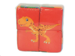 80424 [РРР-02]Набор кубиков "Собери картинку" (динозавры) 4 шт РРР-02