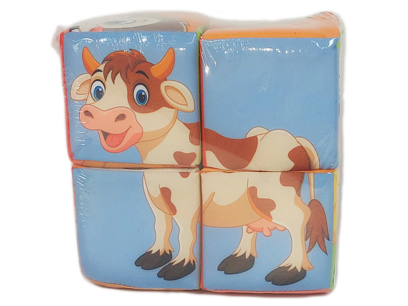 Набор кубиков "Собери картинку" (домашние животные) 4 шт РРР-08