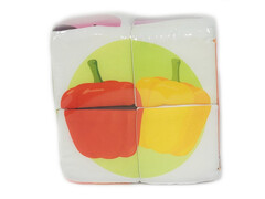 80427 [РРР-10]Набор кубиков "Собери картинку" (овощи) 4 шт РРР-10