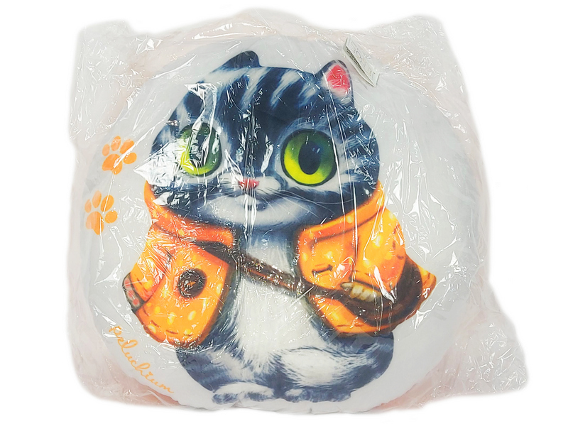 Игрушка-подушка круглая «Котик в курточке» 41х41см RPH-005