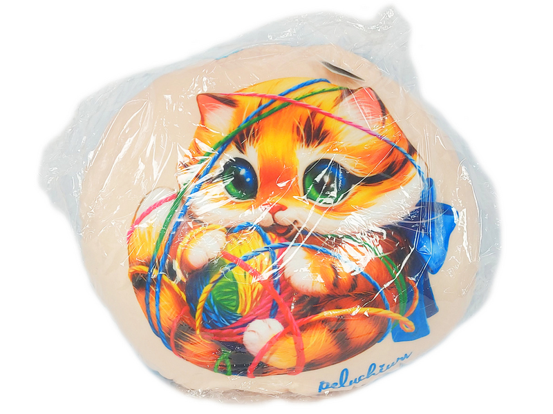 Игрушка-подушка круглая «Котик с клубком» 41х41см RPH-002