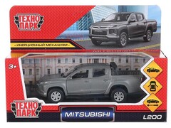 80464 [L200-12FIL-GY]Технопарк. Машина «MITSUBISHI L200 PICKUP» металл. инерц. 13 см (открыв. двери, багажник) матовый серый