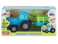 80473 [BLUTRA-11CART-BU]Технопарк. СИНИЙ ТРАКТОР с телегой металл. инерц. 11 см