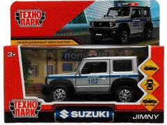 80474 [JIMNY-12POL-SR]Технопарк. Машина «SUZUKI JIMNY ПОЛИЦИЯ» металл. инерц. 11,5 см (открыв. двери, багажник) серый