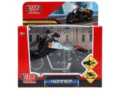 80476 [2007C057-R]Технопарк. Мотоцикл «ЧОППЕР" металл. инерц. 9 см 2007C057-R