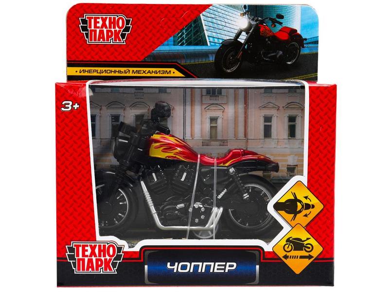 Технопарк. Мотоцикл «ЧОППЕР" металл. инерц. 9 см 2201C0051-R
