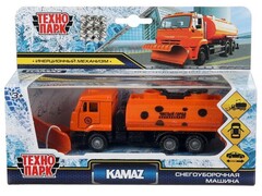 80479 [SB-18-07(SNOW)-WB]Технопарк. Машина "КАМАЗ СНЕГОУБОРОЧНЫЙ" металл. инерц. 14 см (открыв. двери, подвиж. дет.)