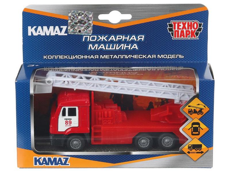 Технопарк. Машина «KAMAZ ПОЖАРНАЯ МАШИНА» металл. инерц.12 см (открыв. двери, подвиж. дет.)