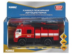 80482 [KAM43502-15FIR-RD]Технопарк. Машина «KAMAZ 43502 ПОЖАРНАЯ АЦ» металл. инерц. 15 см (открыв. двери, подвиж. дет.)