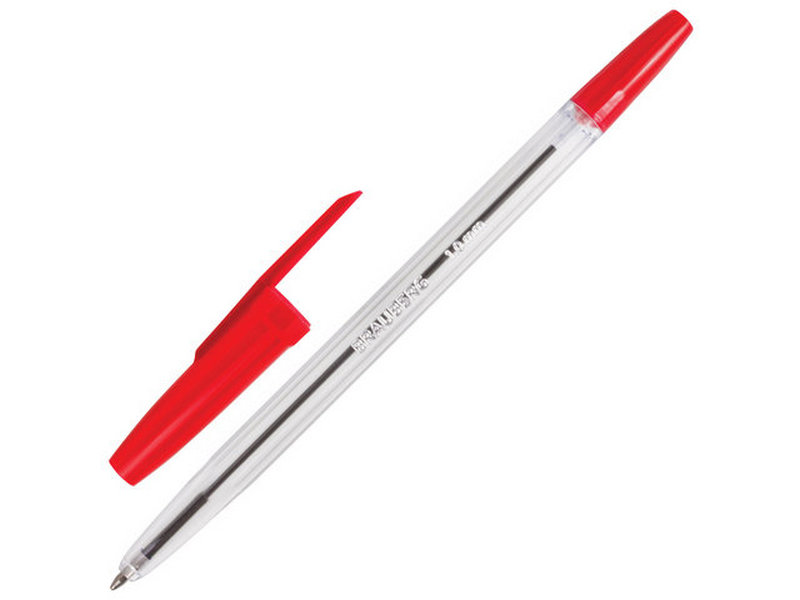 Ручка шариковая «BRAUBERG Line» прозрачный корпус 1 мм КРАСНАЯ