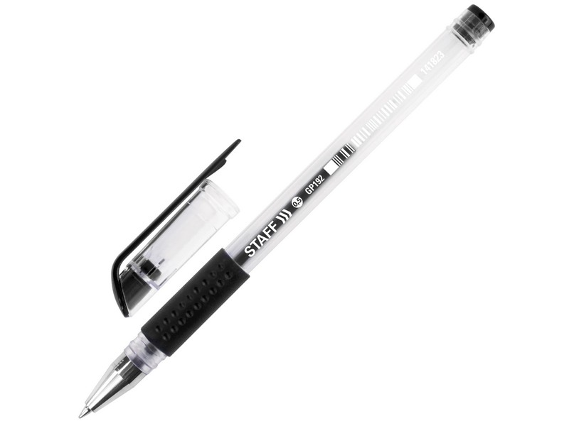 Ручка гелевая «STAFF EVERYDAY GP-192» прозрачный корпус 0,5мм ЧЕРНАЯ (12шт/уп)