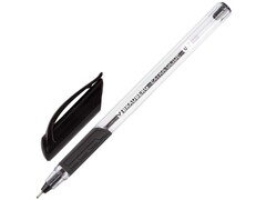 Ручка шариковая масляная «BRAUBERG Extra Glide GT» трехгранный прозрачный корпус 0,7 мм ЧЕРНАЯ (12шт/уп)