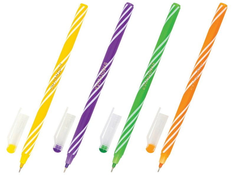 Ручка шариковая масляная «ЮНЛАНДИЯ "CANDY» цветной корпус 0,6 мм СИНЯЯ (75шт/уп)