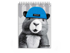 80595 [70139]Блокнот А6 96л клетка «КАПИБАРА В ШАПОЧКЕ» (гребень, офсет)