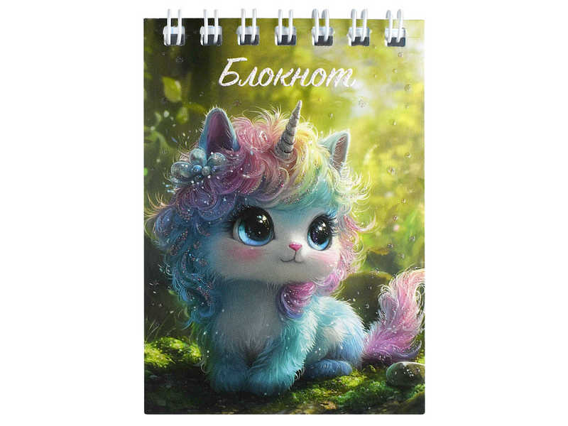Блокнот А7 40 л клетка «МАЛЕНЬКИЙ ЕДИНОРОГ» (гребень, офсет)