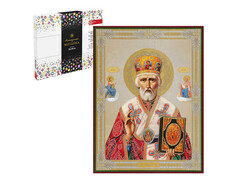 80610 [68629]Алмазная мозаика 30*40 см «СВЯТОЙ НИКОЛАЙ» (с подр., с полн. заполн., класс.) 68629