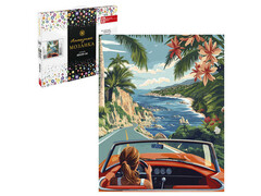 80614 [71424]Алмазная мозаика 40*50 см "ПОЕЗДКА НА МОРЕ" (с подр., с полн. заполн.)