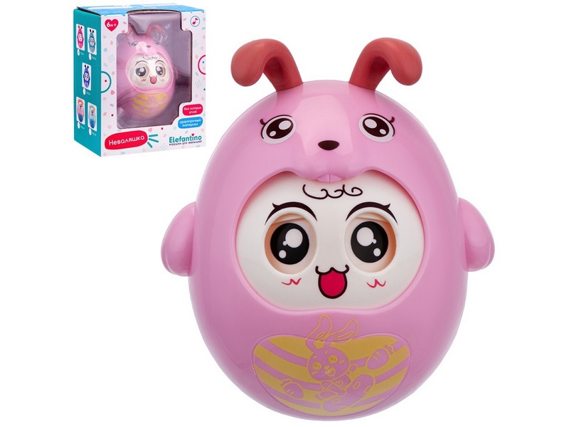 Неваляшка (подвиж. детали, звук колокольчика) розовая 17,5*9,8*14,3 см в кор. IT109541