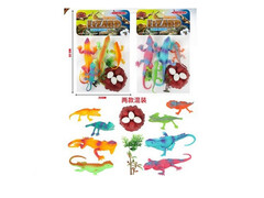 80674 [2397155]Набор резиновых ящериц 4 шт 32*22*2 см в пак. 2397155