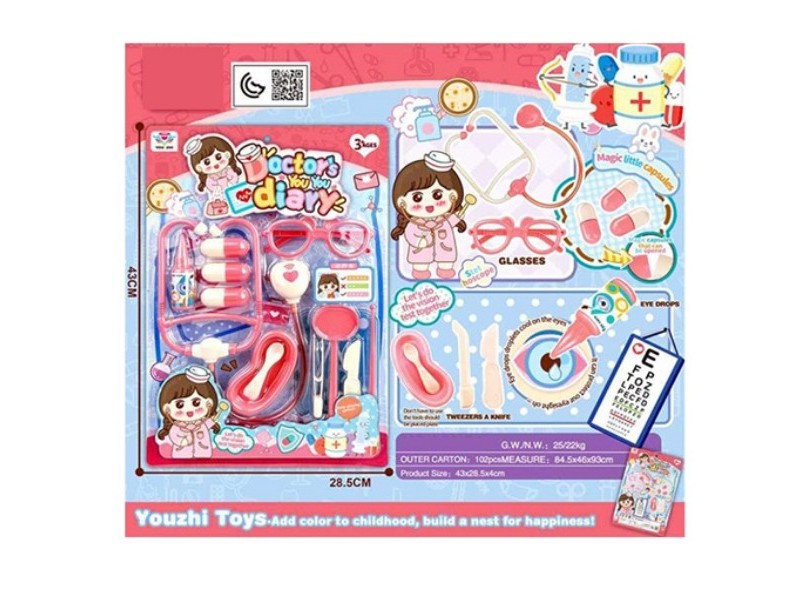 Набор доктора 13 предметов 43*28,5*4 см на планшете 3119103