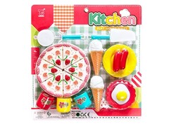 80759 [3078948]Набор разрезных продуктов с посудой 35,5*33,5*5,5 см на планшете 3078948