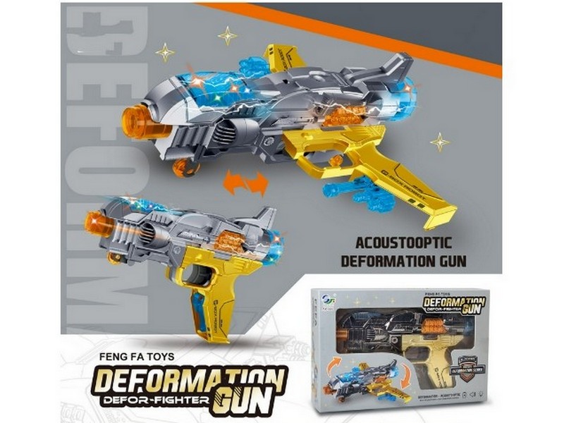 Пистолет-трансформер на бат. (свет, звук) 20*13*4,5 см в кор. Y9414145