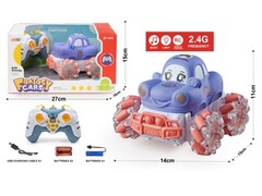 Машина на р/у (аккум., заряд от USB, свет, звук) сиреневая 27*18*15 см в кор. 3113046