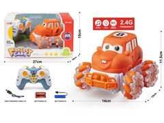 Машина на р/у (аккум., заряд от USB, свет, звук) оранжевая 27*18*15 см в кор. 3113050