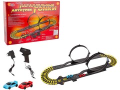 Трек на п/у от сети (длинна трассы 4,45 м, 2 кольца) 45*31,5*7 см в кор. 0811/DT