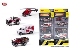 80835 [6676/DT]Набор машин инерц. «Городская спецслужба» 4 шт 24*9,5*4 см в кор. 6676/DT