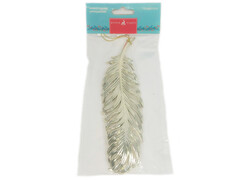 81058 [89037]Подвеска елочная ПЕРО ЗОЛОТОЕ 18,5см в пак. 89037